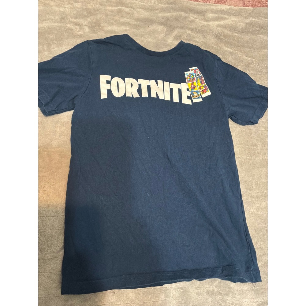 Fortnite Boys Graphic T-Shirt Navy Blue Short Sleeve Crewneck Epic Games Kids